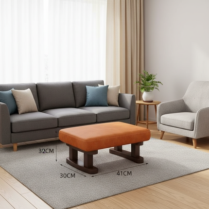 Colorful Small Wooden Stool with Non-Slip Pad Footrest Seat Square Household Living Room Hallway Sofa Tea Stools - gallery 2