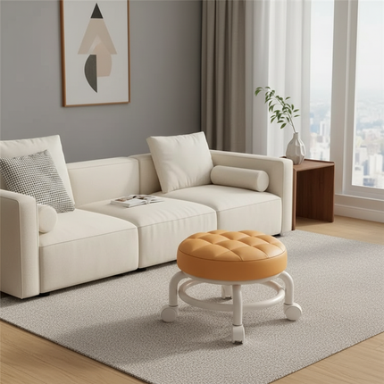 Premium Rolling Child Stool – Multi-Functional Shoe Changing Seat With Universal Wheels. Space-Saving & Stylish - gallery 2