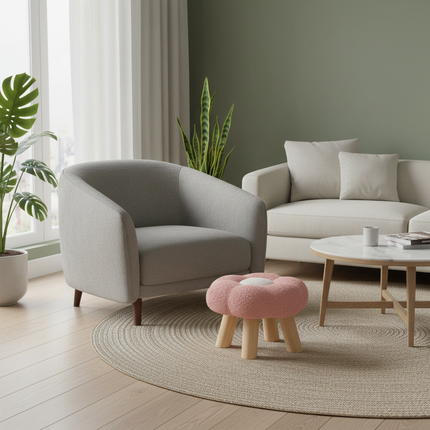 Wooden Small Foot Stool Non Slip Foot Rest Under Desk Footrest Ottoman Soft Stool for Playroom Apartment Porch Bedroom - gallery 2