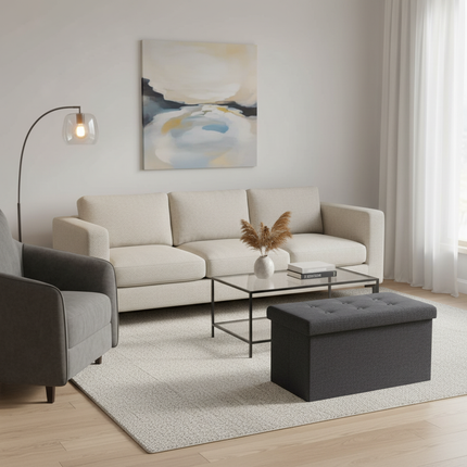 WOLTU Functional Storage Foot Stool Ottoman Bench Folding Chest Storage Cube Colorful Storage Box Upholstered Seat Removable Lid - gallery 2