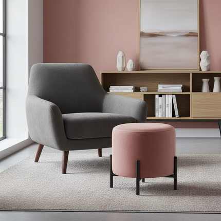 Customized Velvet Dressing Stool Golden Leg Tassel Makeup Bench Openable Ottoman Pouf for Home Fashionable Furniture - gallery 2