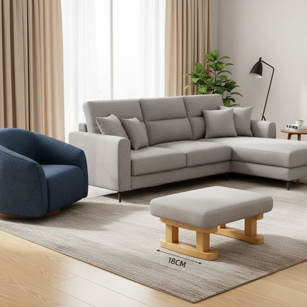 Colorful Small Wooden Stool with Non-Slip Pad Footrest Seat Square Household Living Room Hallway Sofa Tea Stools - gallery 2