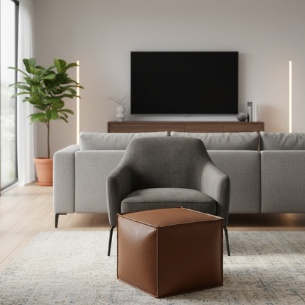 Light luxury leather pier tatami floor storage seat cushion living room household pier pu leather futon seat cushionNo filling m - gallery 2