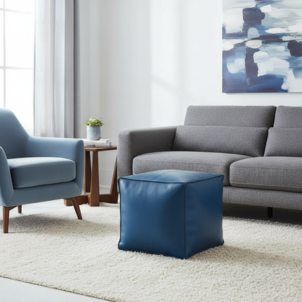 Foot Rest Non-Slip Storage Stool Large Capacity Waterproof Unstuffed Cushion Cover Stackable Thicken Leather Pouf Shoe-changing - gallery 2