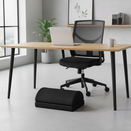 2 Heights Adjustable Foot Rest Under Desk, Soft Memory Foam Footrest Under Desk  for Foot Rest At Work, Home, Airplane, Travel - gallery 2