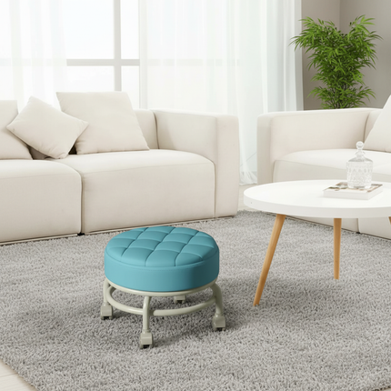 Low Roller Seat Sturdy Universal Swivel Casters Shoe Changing Stool Seat for Living Room Kitchen Fitness Salons Kids and Adult - gallery 2