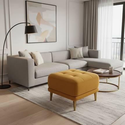 Modern Light Luxury Foot Stool Comfortable Velvet Shoes Bench Elastic Latex Sofa Seat Stable and Load Bearing Hallway Ottoman - gallery 2