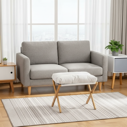 Household Portable Minimalist Living Room Office Desk Cushion Footstool X-shaped Folding Stool - gallery 2