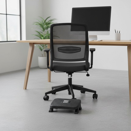 Ergonomic Under Desk Footrest Massage Rollers Leg Rest Pain Relief Non-slip Foot Stool Home Office Work Study Posture Correction - gallery 2