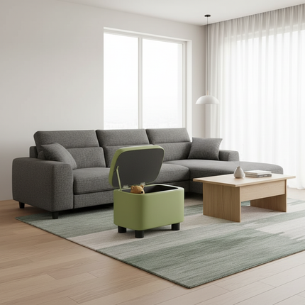 home Furniture Household Low Stool Living Room Coffee Table Sofa Stools Soft Bag Pier Ottoman Footrest With Storage Space Stool - gallery 2