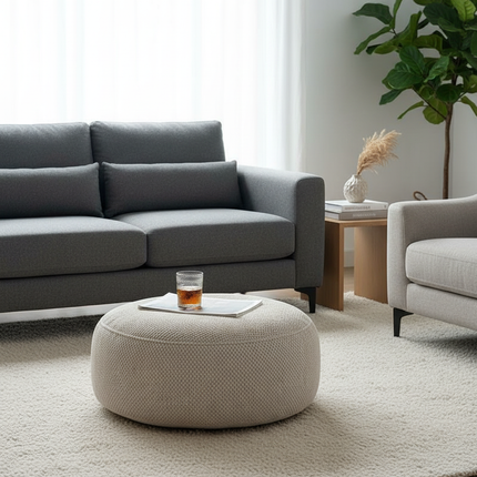 Fabric Removable and Washable Round Floor Futon Seat Pouf Ottoman Foot Rest  Window Living Room Tatami Low Stool Pedal - gallery 2