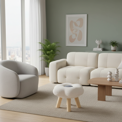 Wooden Small Foot Stool Non Slip Foot Rest Under Desk Footrest Ottoman Soft Stool for Playroom Apartment Porch Bedroom - gallery 2