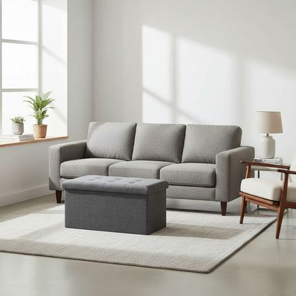 WOLTU Functional Storage Foot Stool Ottoman Bench Folding Chest Storage Cube Colorful Storage Box Upholstered Seat Removable Lid - gallery 2