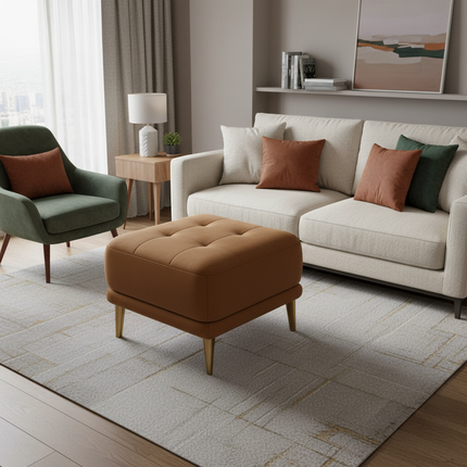 Modern Light Luxury Foot Stool Comfortable Velvet Shoes Bench Elastic Latex Sofa Seat Stable and Load Bearing Hallway Ottoman - gallery 2