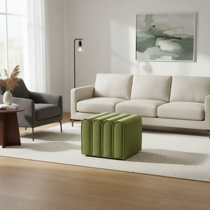 Shoe Change Stool for Living Room Fitting Room Bedroom Fashion Designer Sofa Foot Stool Frame Bed End Stool  Flannel + Wood - gallery 2