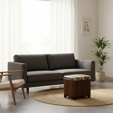 Japanese Solid Wood Small Square Stool with Storage Box Sundries Toys Organizer Household Hallway Shoes Change Footstool Ottoman - gallery 2