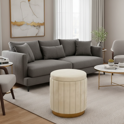 Fashion Storage Stool, Shoe Changing Stool, Makeup Stool, Bedroom Dressing Table Round Stool, New Round Stool with Storage Space - gallery 2