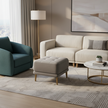 Modern Light Luxury Foot Stool Comfortable Velvet Shoes Bench Elastic Latex Sofa Seat Stable and Load Bearing Hallway Ottoman - gallery 2