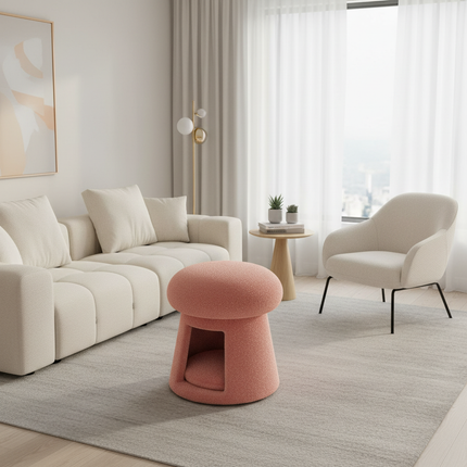 Nordic Living Room Ottomen with Cat Pet Nest Shoes Changing Stool Low Chair Bench Footrest for Hallway Entrance Decor Furniture - gallery 2