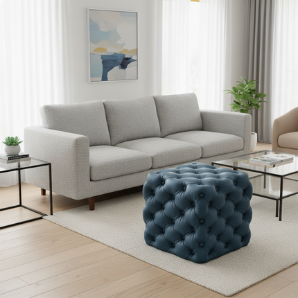 Light Luxury Velvet Foot Pedal Living Room Shoe Bench Creative Pull Buckle Hallway Ottoman High Elastic Sponge Dressing Stools - gallery 2