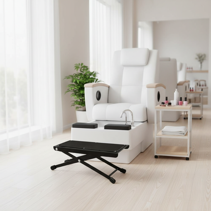 Folding Foot Rest 4-Height Adjustable Pedal Footrest Stand for Beauty Salons Home Pedicures Toe Nail Tool and Guitar Pedal Stool - gallery 2