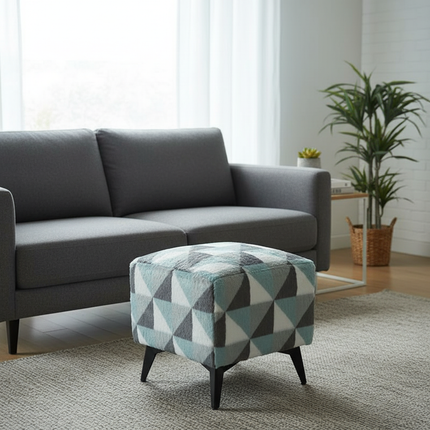 ‌Faux Leather Ottoman, Plush Entryway Bench, Velvet Square Stool, Minimalist Footrest for Bedroom/Balcony with Non-Skid Base - gallery 2