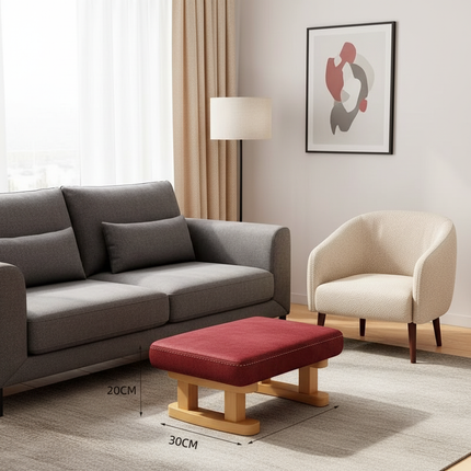 Colorful Small Wooden Stool with Non-Slip Pad Footrest Seat Square Household Living Room Hallway Sofa Tea Stools - gallery 2