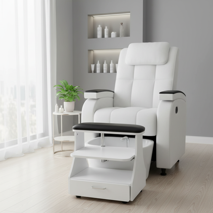 Pedicure Stool Foot Rest Pedicure Manicure Funiture Beauty Salon Nail Trolley Cart Footbath Stool White/Black/Pink - gallery 2