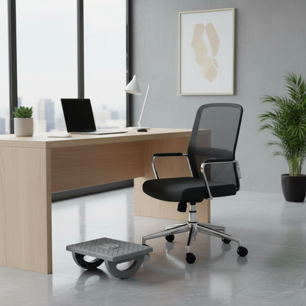 Portability with Massage Rollers Foot Rest 180 Degree Swing Ergonomic Foot Stool Office Foot Rest Under Desk - gallery 2