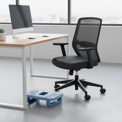 Foot Stool for Work Desk with 180 Degree Shake Design Massage Rollers Suitable for Working Gaming - gallery 2