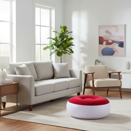 Camping Chair Inflatable Flocking Stool Portable Outdoor Camping Chair Inflatable Flocking Stool Footrest for Home Office Travel - gallery 2