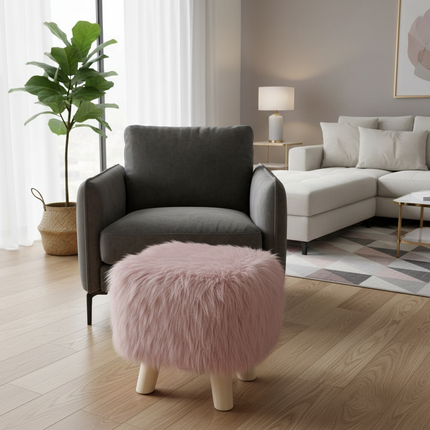 Adorable Shoes-changing Stool Plush Wooden Footrest Removable Chair Cover Soft Seat Cushion Home Decor Furnitu 가구 걸상 - gallery 2