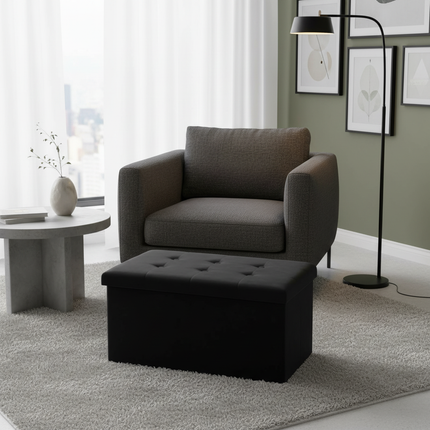 WOLTU Functional Storage Foot Stool Ottoman Bench Folding Chest Storage Cube Colorful Storage Box Upholstered Seat Removable Lid - gallery 2