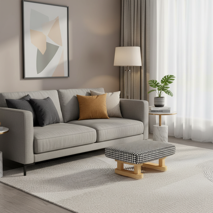 Colofull Small Wooden Stool Footrest Seat with Non-Slip Pad Small Square for Household Living Room Hallway Sofa Tea Stools - gallery 2