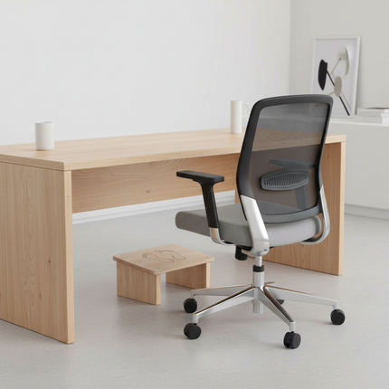 Solid Wood Footrest With Sloping Surface office Footrest Under the Desk Footstool Wooden Foot Rest Stool Pain Relief Office Foot - gallery 2