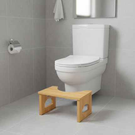 Folding Bamboo Toilet Stool,Non-Slip Poop Stool For Bathroom,Collapsible Bathroom Stool For Kids And Adults,Space-Saving - gallery 2