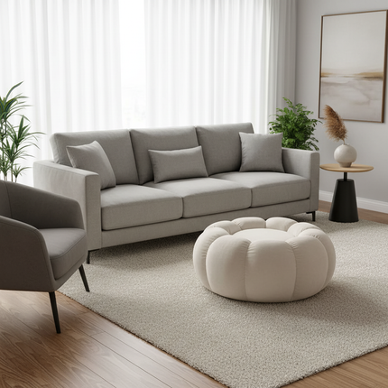 Pumpkin Sofa Low Stools Foot pedal Lamb Wool Shape Velvet Fabric Simple Modern Living Room Light Luxury Bedroom Round Ottomans - gallery 2