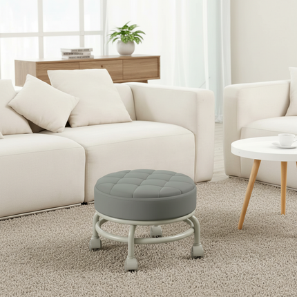 Low Roller Seat Sturdy Universal Swivel Casters Shoe Changing Stool Seat for Living Room Kitchen Fitness Salons Kids and Adult - gallery 2