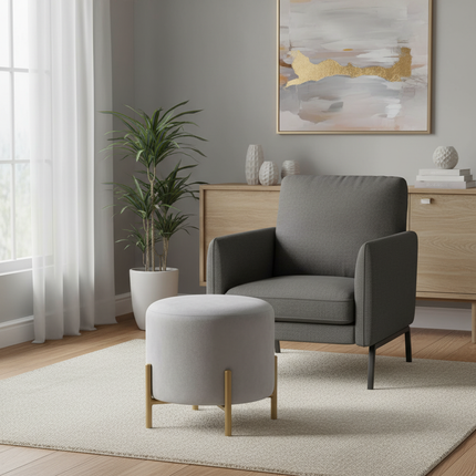 Customized Velvet Dressing Stool Golden Leg Tassel Makeup Bench Openable Ottoman Pouf for Home Fashionable Furniture - gallery 2