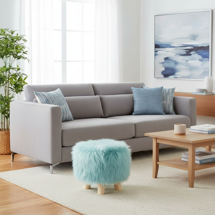 Adorable Shoes-changing Stool Plush Wooden Footrest Removable Chair Cover Soft Seat Cushion Home Decor Furnitu 가구 걸상 - gallery 2