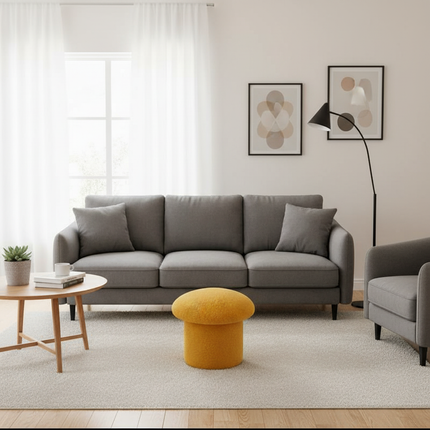 Nordic Ottomans Lovely Mushroom Fabric Art Makeup Stool Creativity Bedroom Step Round Stools Bedroom Furniture Foot Stool Pouf - gallery 2