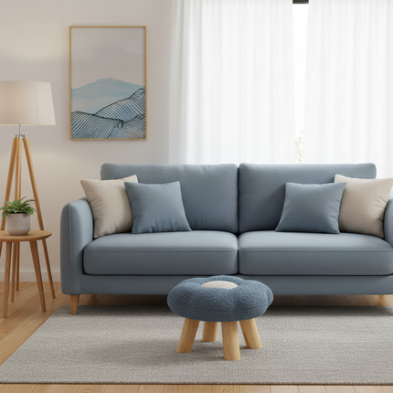 Wooden Small Foot Stool Non Slip Foot Rest Under Desk Footrest Ottoman Soft Stool for Playroom Apartment Porch Bedroom - gallery 2