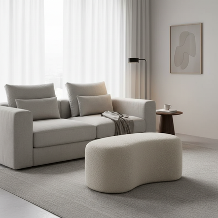 Luxury Stool INS Lamb Changing Wool Foot Stool Bedroom Pouf Nordic Shoe Ottoman Creative Design Living Room Floor Sofa Bench - gallery 2