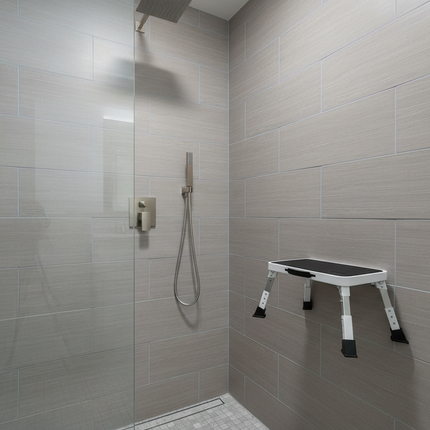 3-speed adjustable folding step stool for adults and seniors, safer metal step stool, sturdy and stable step stool - gallery 2