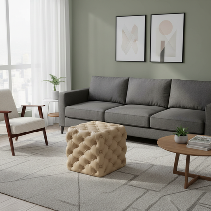 Light Luxury Velvet Foot Pedal Living Room Shoe Bench Creative Pull Buckle Hallway Ottoman High Elastic Sponge Dressing Stools - gallery 2