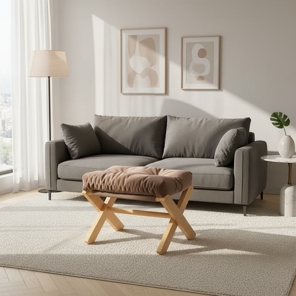 Household Small Stool Short Living Room Coffee Table Solid Wood Small Bench Leg Sofa Foot Suppot Door Shoes Changing Short Stool - gallery 2