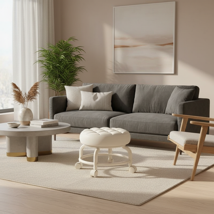 Universal wheel stool household pulley 360 degree rotation children's footstool small round stool - gallery 2