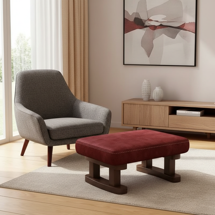 Colorful Small Wooden Stool with Non-Slip Pad Footrest Seat Square Household Living Room Hallway Sofa Tea Stools - gallery 2