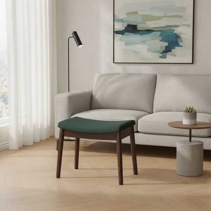 Foot Stool, Saddle Cushion Vanity Stool, Modern Concave Ottoman with Upholstered Seat for Entryway, Bedroom, Patio, Living Room. - gallery 2