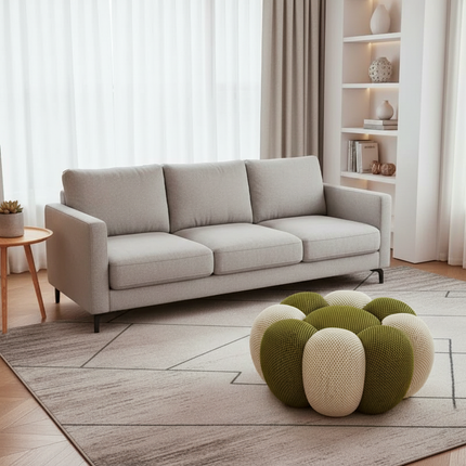 Nordic Sofa Pedal Simple Round Stool Low Ottomans Living Room Sofa Footstool 3D Fabric Creative Leg Footstool Pumpkin Footstools - gallery 2